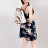 ADBGS156 White Cowhide Leather Backpack with Bold Inlay - Western Cowgirl Classic