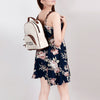 ADBGS156 White Cowhide Leather Backpack with Bold Inlay - Western Cowgirl Classic