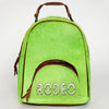 ADBGS156 Green Cowhide Leather Backpack with Bold Inlay - Western Cowgirl Statement Bag