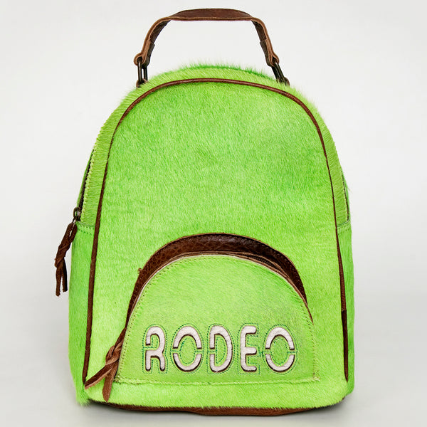 ADBGS156 Green Cowhide Leather Backpack with Bold Inlay - Western Cowgirl Statement Bag