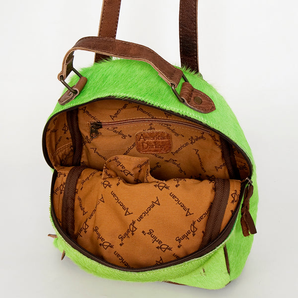 ADBGS156 Green Cowhide Leather Backpack with Bold Inlay - Western Cowgirl Statement Bag