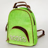 ADBGS156 Green Cowhide Leather Backpack with Bold Inlay - Western Cowgirl Statement Bag