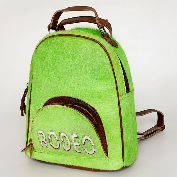ADBGS156 Green Cowhide Leather Backpack with Bold Inlay - Western Cowgirl Statement Bag