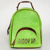ADBGS156 Green Cowhide Leather Backpack with Bold Inlay - Western Cowgirl Statement Bag