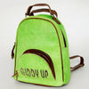 ADBGS156 Green Cowhide Leather Backpack with Bold Inlay - Western Cowgirl Statement Bag