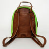 ADBGS156 Green Cowhide Leather Backpack with Bold Inlay - Western Cowgirl Statement Bag