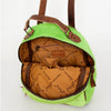 ADBGS156 Green Cowhide Leather Backpack with Bold Inlay - Western Cowgirl Statement Bag