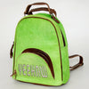 ADBGS156 Green Cowhide Leather Backpack with Bold Inlay - Western Cowgirl Statement Bag