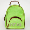 ADBGS156 Green Cowhide Leather Backpack with Bold Inlay - Western Cowgirl Statement Bag