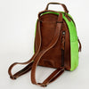 ADBGS156 Green Cowhide Leather Backpack with Bold Inlay - Western Cowgirl Statement Bag