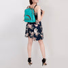 ADBGS156 Turquoise Hair-On Hide Leather Mini Backpack - Western Leather Bag