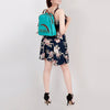 ADBGS156 Turquoise Hair-On Hide Leather Mini Backpack - Western Leather Bag