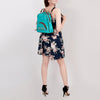ADBGS156 Turquoise Hair-On Hide Leather Mini Backpack - Western Leather Bag