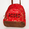 ADBGS156 Red Hair-On Hide Leather Mini Backpack - Western Cowgirl Style