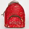 ADBGS156 Red Hair-On Hide Leather Mini Backpack - Western Cowgirl Style