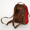 ADBGS156 Red Hair-On Hide Leather Mini Backpack - Western Cowgirl Style
