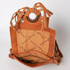 ADBGF101 American Darling Western Leather Cross body Bag - Hand Tooled Floral & Cowhide Purse