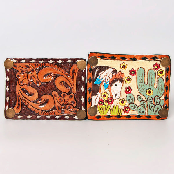 ADBGF101 American Darling Western Leather Cross body Bag - Hand Tooled Floral & Cowhide Purse