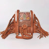 ADBGF101 American Darling Western Leather Cross body Bag - Hand Tooled Floral & Cowhide Purse