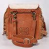 ADBGF101 American Darling Western Leather Cross body Bag - Hand Tooled Floral & Cowhide Purse