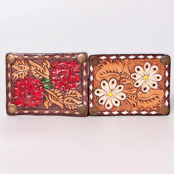 ADBGF101 American Darling Western Leather Cross body Bag - Hand Tooled Floral & Cowhide Purse