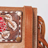 ADBGF101 American Darling Western Leather Cross body Bag - Hand Tooled Floral & Cowhide Purse