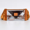ADBGF103 American Darling Western Clear Bag - Handcrafted Leather Fringed Stadium Purse