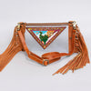 ADBGF103 American Darling Western Clear Bag - Handcrafted Leather Fringed Stadium Purse
