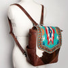 ADBG845 American Darling Hand Tooled Floral & Saddle Blanket Leather Western Backpack