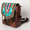 ADBG845 American Darling Hand Tooled Floral & Saddle Blanket Leather Western Backpack