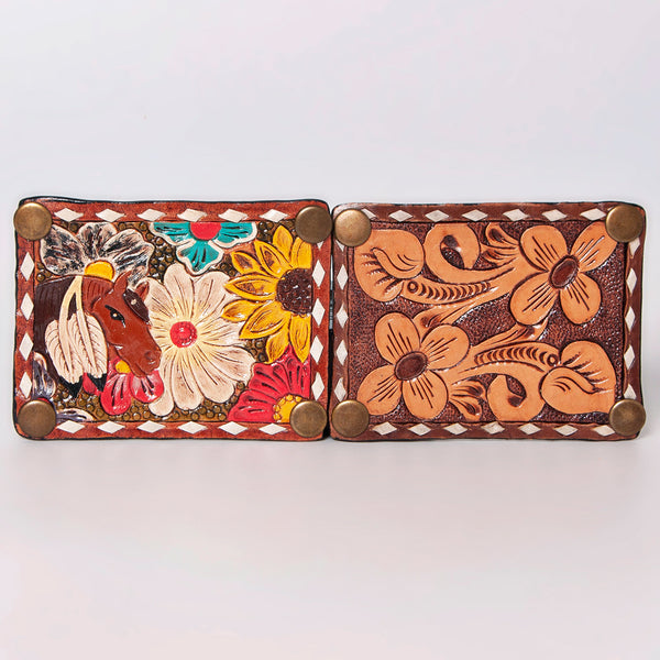 ADBGF101 American Darling Western Leather Cross body Bag - Hand Tooled Floral & Cowhide Purse