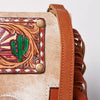 ADBGF101 American Darling Western Leather Cross body Bag - Hand Tooled Floral & Cowhide Purse