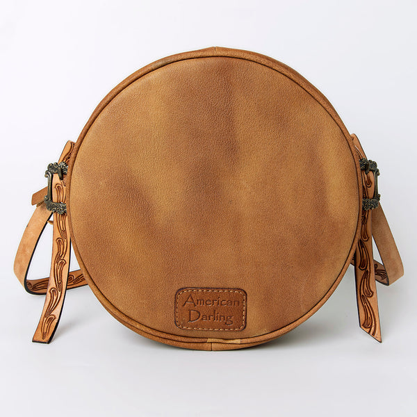 ADBG933 American Darling Western Leather Canteen Bag with Hand Tooled Floral Artistry