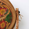 ADBG933 American Darling Western Leather Canteen Bag with Hand Tooled Floral Artistry