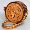 ADBG933 American Darling Western Leather Canteen Bag with Hand Tooled Floral Artistry