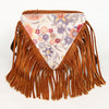 ADBG935 American Darling Western Leather Cross body Bag with Hair-On Cowhide and Long Fringes