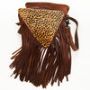 ADBG935 American Darling Western Leather Cross body Bag with Hair-On Cowhide and Long Fringes