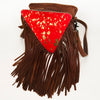 ADBG935 American Darling Western Leather Cross body Bag with Hair-On Cowhide and Long Fringes