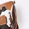ADBG938 American Darling Western Leather Large Cross body Bag with Hair-On Cowhide and Fringes