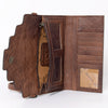 ADBG941 American Darling Handcrafted Hair-On Cowhide Wallet with Hand Tooled Floral Carved Leather