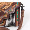 ADBG941 American Darling Handcrafted Hair-On Cowhide Wallet with Hand Tooled Floral Carved Leather