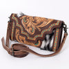 ADBG941 American Darling Handcrafted Hair-On Cowhide Wallet with Hand Tooled Floral Carved Leather