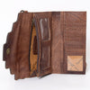 ADBG941 American Darling Handcrafted Hair-On Cowhide Wallet with Hand Tooled Floral Carved Leather