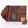ADBG941 American Darling Handcrafted Hair-On Cowhide Wallet with Hand Tooled Floral Carved Leather