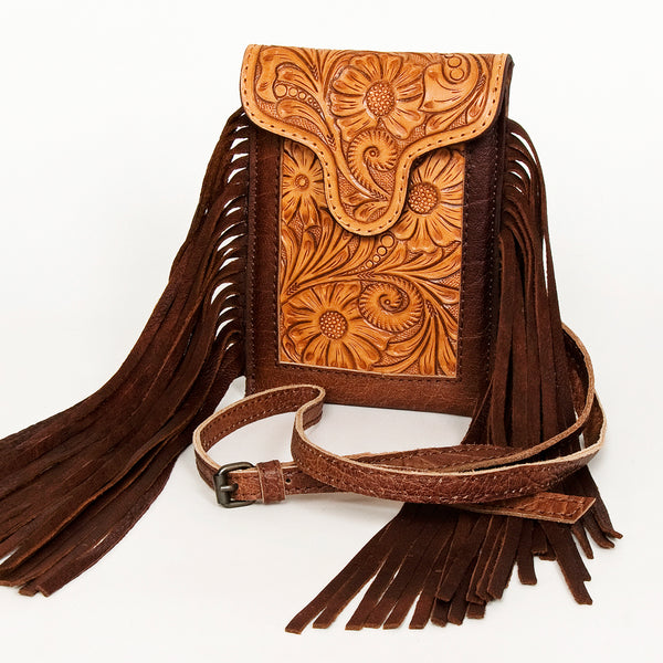 ADBG943 American Darling Handcrafted Hand Tooled Floral Leather Cell phone holder