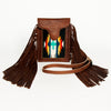 ADBG943 American Darling Handcrafted Western Leather Cell phone holder with Woven Saddle Blanket