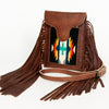 ADBG943 American Darling Handcrafted Western Leather Cell phone holder with Woven Saddle Blanket