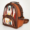 ADBG944 American Darling Handcrafted Backpack with Hand Woven Saddle Blanket and Genuine Leather