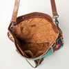 ADBG574 American Darling Southwestern Wool Bucket Bag Drawstring Tote with Leather Strap