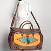 ADBG516 American Darling Hand Tooled Floral & Hand Woven Saddle Blanket Western Duffel Bag